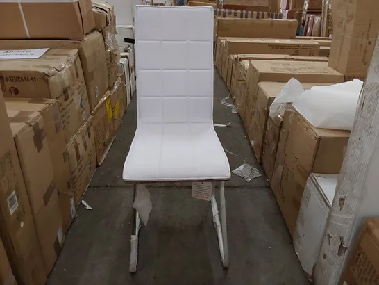 BOXED SET OF 2 DINING CHAIRS IN WHITE WITH CHROME LEGS (1 BOX)