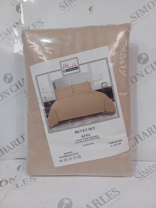 MIA DUVET SET IN SAND COLOUR - KING SIZE