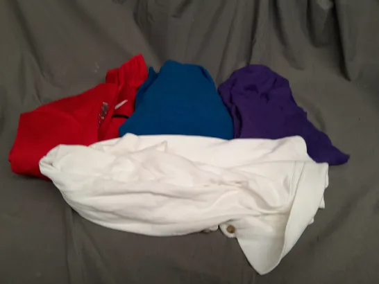 LARGE BOX OF ASSORTED CLOTING ITEMS IN VARIOUS STYLES, COLOURS AND SIZES