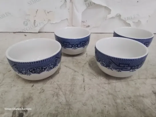 BOX OF APPROXIMATELY 30 BLUE/WHITE SMALL SUGAR BOWLS