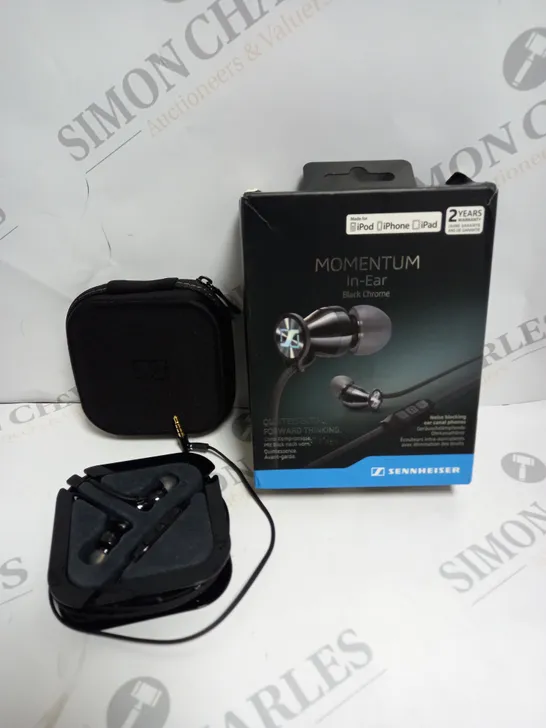 BOXED SENNHEISER MOMENTUM IN EAR HEADPHONES IN BLACK CHROME 