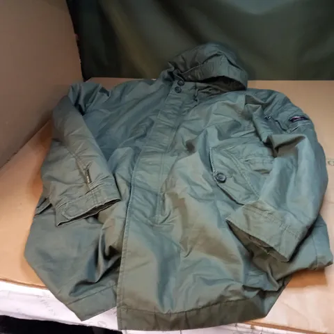 SUPERDRY KHAKI GREEN HOODED JACKET - 3XL