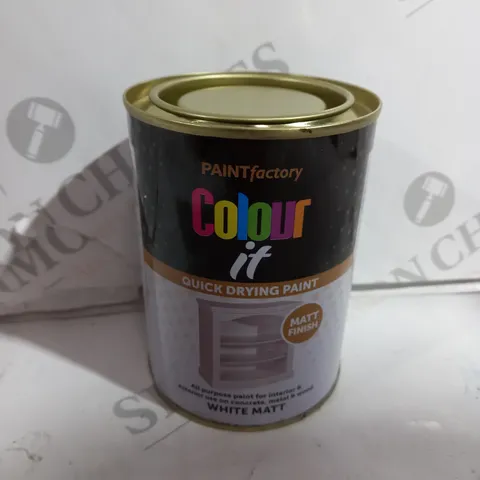 BOX OF APPROX. 24 PAINT FACTORY COLOUR IT QUICK DRYING PAINT IN MATT WHITE - 300ML