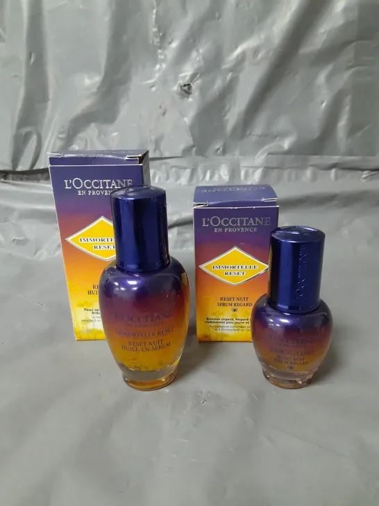 L'OCCITANE OVERNIGHT RESET OIL IN SERUM 30ML AND OVERNIGHT RESET EYE SERUM 15ML 