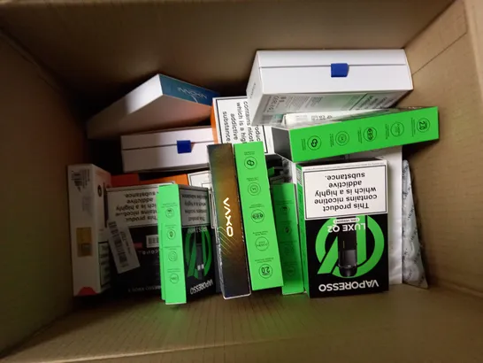 APPROXIMATELY 20 BOXED E-CIGARETTES TO INCLUDE ASPIRE POCKEX KIT, INNOKIN ENDURA T18E, VAPORESSO XROS 4, ETC