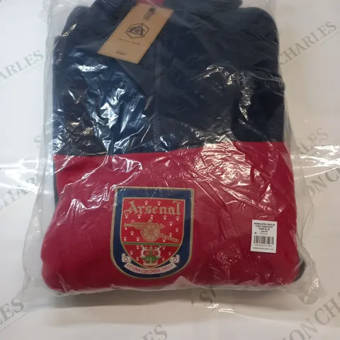 ARSENAL RETRO CREST ZIP SWEATSHIRT FLEECE IN BLUE/RED SIZE MEDIUM