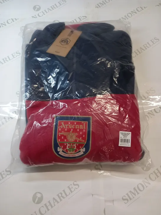 ARSENAL RETRO CREST ZIP SWEATSHIRT FLEECE IN BLUE/RED SIZE MEDIUM