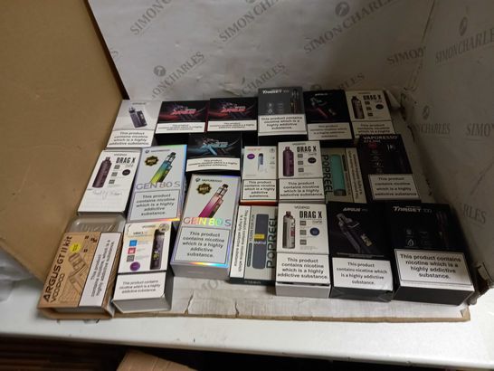 LOT OF APPROXIMATELY 20 E-CIGARATTES TO INCLUDE ASPIRE ONYXX KIT, VOOPOO DRAG X ETC.