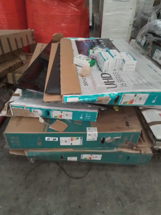 PALLET CONTAINING APPROX. 7 X ASSORTED TVS FOR SPARES AND REPAIRS ONLY 