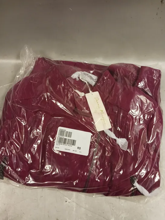 DANNII MINOGUE PETITES FAUX SUEDE JACKET IN BURGUNDY - 4