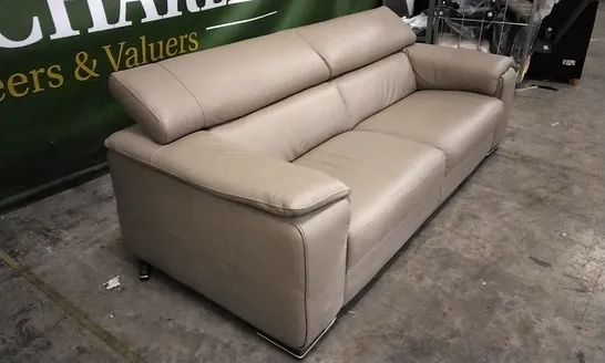 QUALITY ITALIAN DESIGNER MELO LARGE SOFA MUD LEATHER 