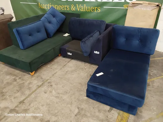 THREE ASSORTED UPHOLSTERED SECTIONS