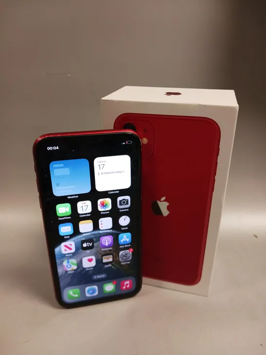 BOXED APPLE IPHONE 11 SMARTPHONE - PRODUCT RED 