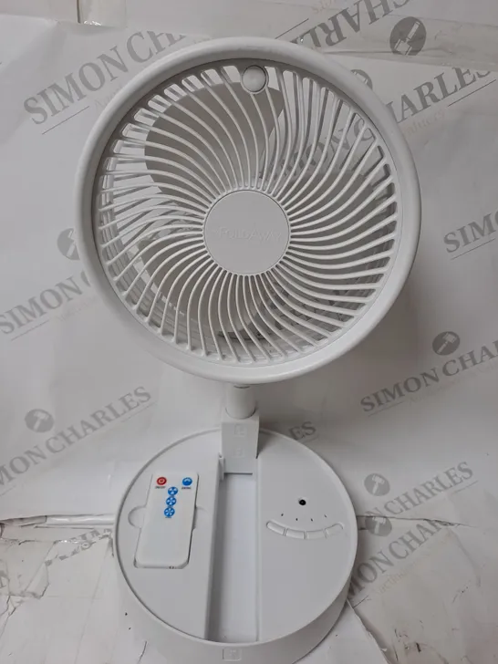 BOXED BELL & HOWELL OSCILLATING FOLDING RECHARGEABLE FAN, WHITE