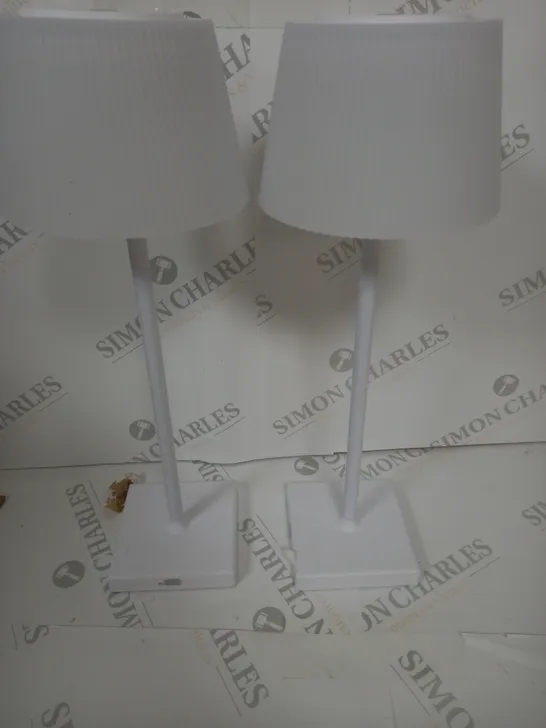 BOXED SFIXX SET OF 2 INDOOR OUTDOOR TOUCH TABLE LIGHTS - WHITE