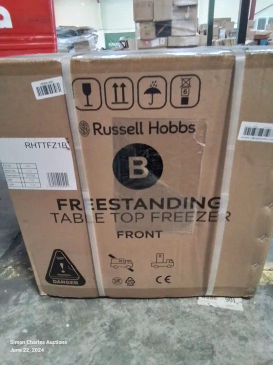 BRAND NEW BOXED RUSSELL HOBBS FREESTANDING TABLE TOP FREEZER IN BLACK