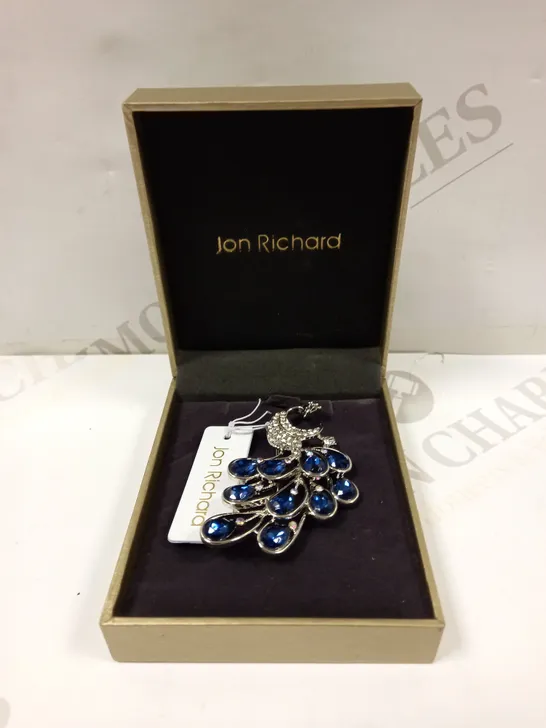 JON RICHARD BLUE PEACOCK BROOCH