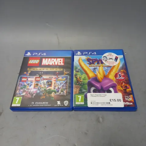 LOT OF 2 PS4 VIDEO GAMES TO INCLUDE SPYRO REIGNITED TRILOGY AND LEGO MARVEL COLLECTION