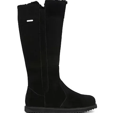 EMU ALL WEATHER WATERPROOF COLL SUEDE SHEEPSKIN MOONTA HIGH BOOT BLACK SIZE 7