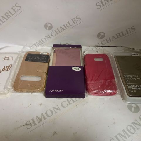 LOT OF APPROXIMATELY 20 ASSORTED PHONE CASES TO INCLUDE S6 EDGE CLEAR, NOTE 4 FLIP WALLET, S7 CLEAR VIEW ETC