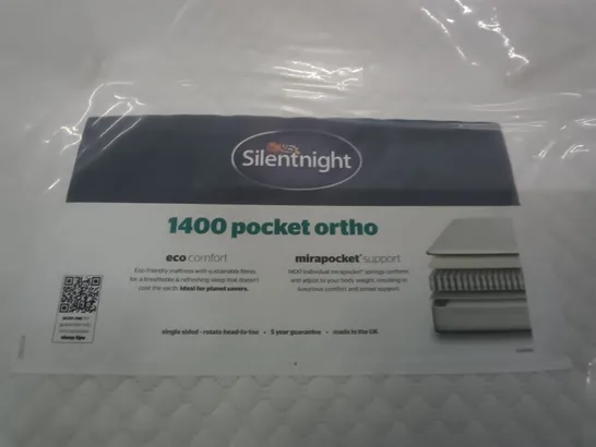 BAGGED SILENT NIGHT 1400 ORTHO POCKET MATTRESS - APPROX 135 X 190XM