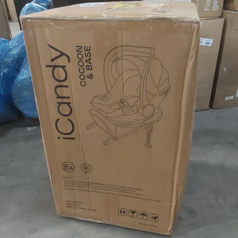 BOXED ICANDY COCOON CAR SEAT & BASE - BLACK 