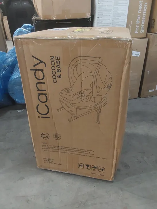 BOXED ICANDY COCOON CAR SEAT & BASE - BLACK 