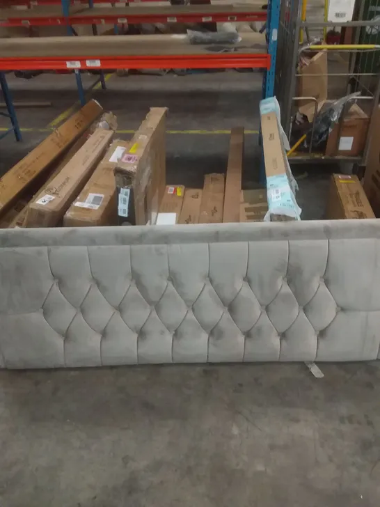 UNPACKAGED 184CM GREY VELVET HEADBOARD 