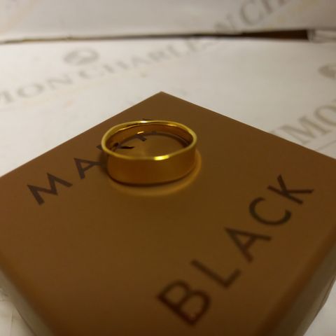 MARIA BLACK YELLOW GOLD PLATED NOON RING SIZE 52