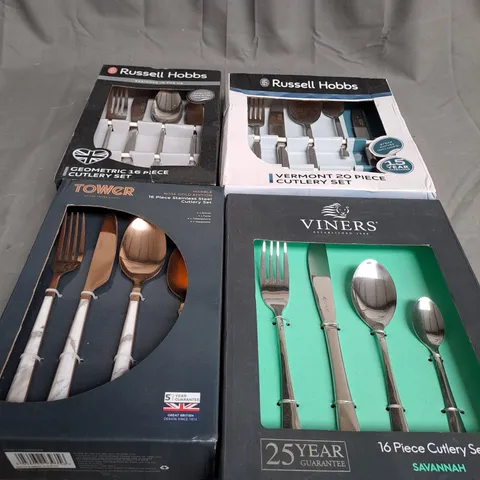 BOX OF ASSORTED KNIFE AND FORK SETS 