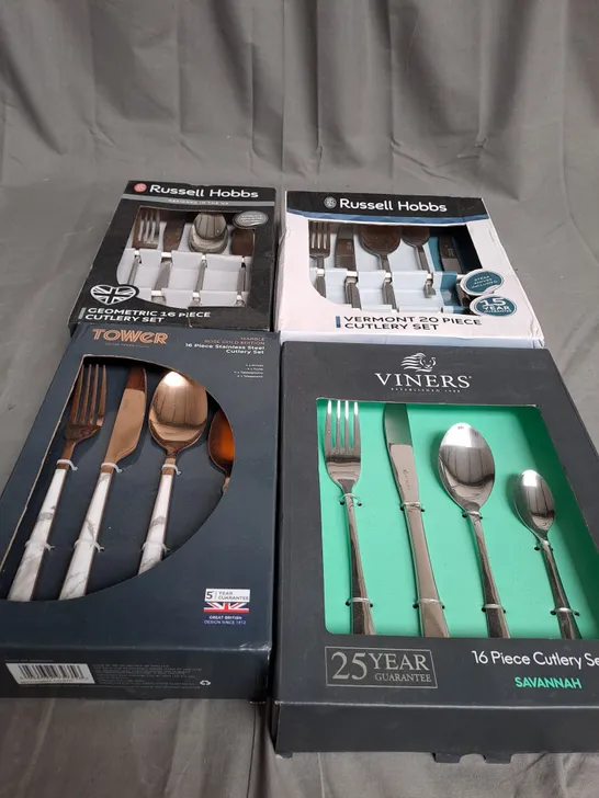 BOX OF ASSORTED KNIFE AND FORK SETS 