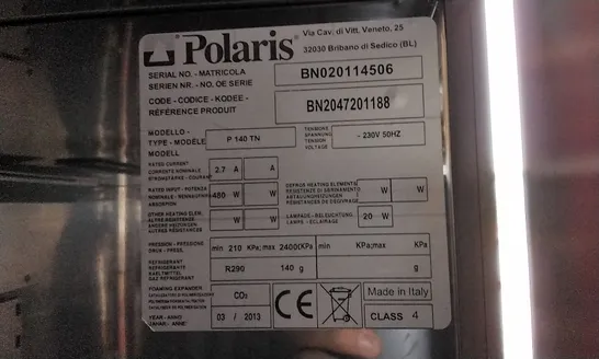 POLARIS P 140 TN DOUBLE DOOR FRIDGE 