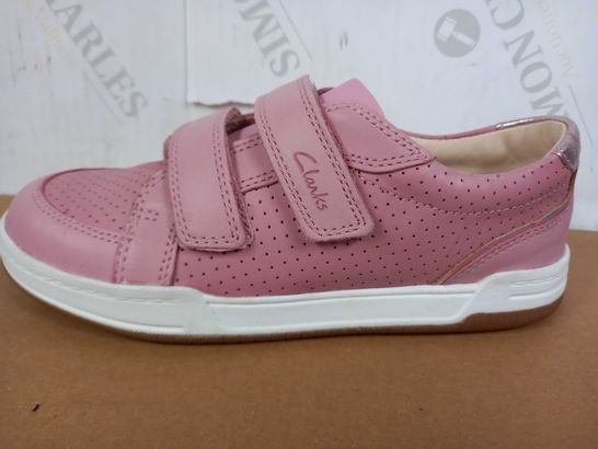 BOXED PAIR OF CLARKS TRAINERS (PINK), SIZE 1.5 UK