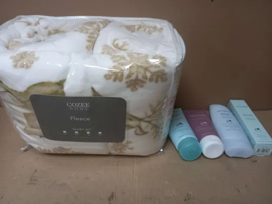 BOX OF APPROXIMATELY 10 ASSORTED ITEMS TO INCLUDE - LIZ EARLE PRODUCTS , HAND WASH , COZZE HOME FLEECE , ETC 