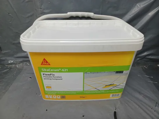 SIKA SIKACERAM 621 FLOWFIX BUFF FLOWABLE PORCELAIN PAVING JOINTING COMPOUND (15KG) - COLLECTION ONLY