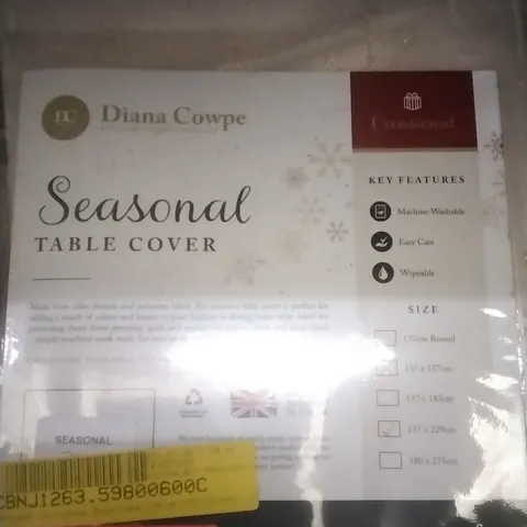 PACKAGED DIANA COWPE SEASONAL TABLE COVER 