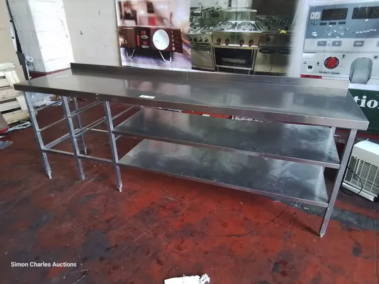 LARGE STAINLESS STEEL WORK BENCH