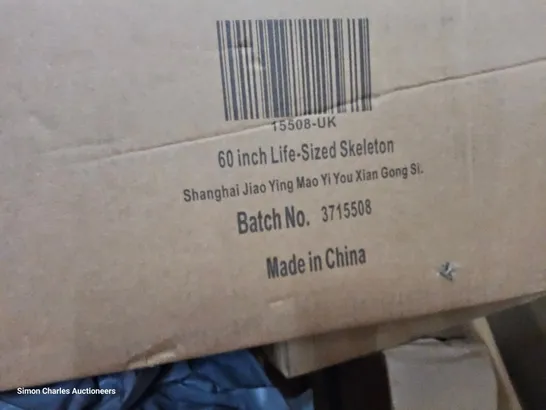 PALLET OF ASSORTED ITEMS TO INCLUDE, STRIX HOT/COLDCWATER FILTER, 60" FULL SIZE SKELETON, LED MAKE UP MIRROR, CARPET PROTECTOR, CHAIR MAT.