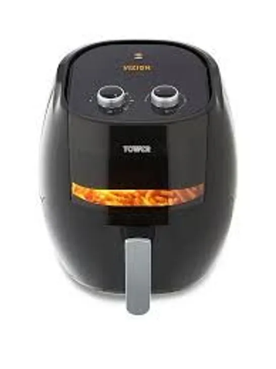 BOXED TOWER T17071 VORTX VIZION MANUAL AIR FRYER WITH RAPID AIR CIRCULATION, 7L, 1800W, BLACK RRP £69