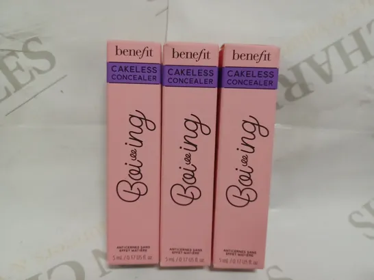 BOX OF 3 BENEFIT BOI-ING CAKELESS CONCEALER - JUMP IN MEDIUM-TAN WARM 3X5ML