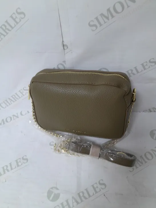 KATIE LOXTON CROSSBODY HANDBACK IN DARK KHAKI WITH GOLD DETAILS