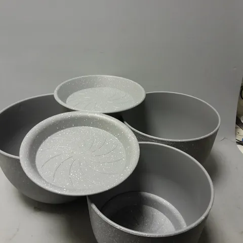 SET OF 3 9/10/12 INCH FLOWER POTS IN GREY SPECKLES