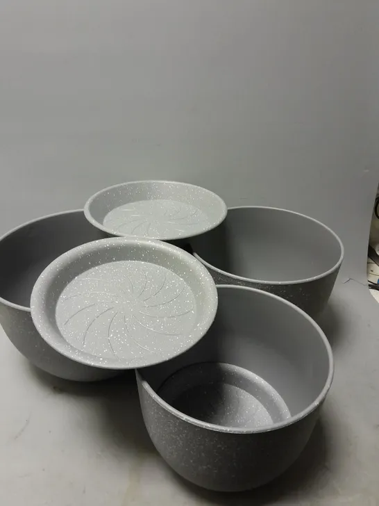 SET OF 3 9/10/12 INCH FLOWER POTS IN GREY SPECKLES