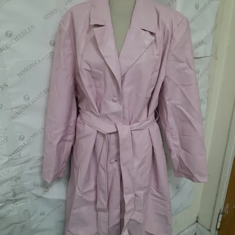 CENTIGRADE FAUX LEATHER LONG COAT PINK SIZE 3XL