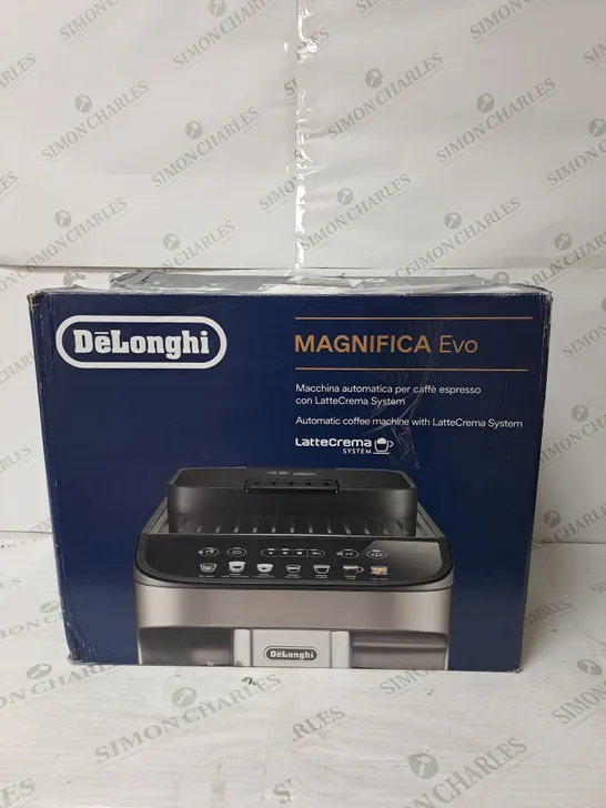 boxed DELONGHI BEAN TO CUP ECAM290.83 MAGNIFICA EVO COFFEE MACHINE RRP £579