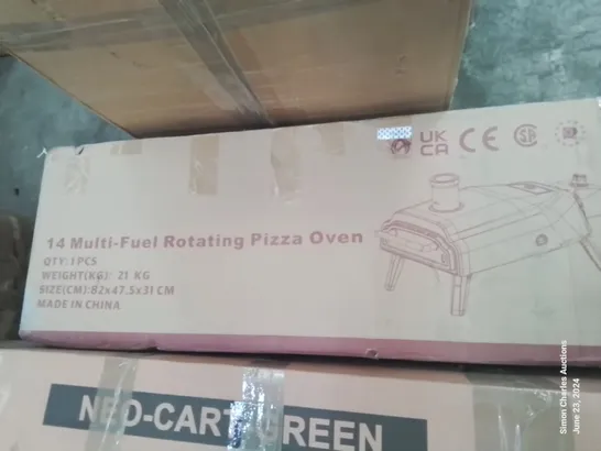 BOXED 14 MULTI-FUEL ROTATING PIZZA OVEN 