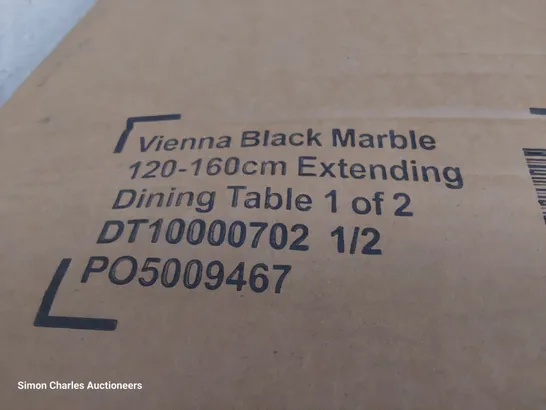 BOXED VIENNA BLACK MARBLE EXTERIOR DINING TABLE - TOP ONLY 