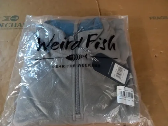 BAGGED WEIRDFISH HUDSON 1/4 ZIP MICRO FLEECE IN GREY - XL