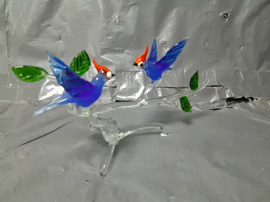 GLASS TROPICAL BIRD SCULPTURE 