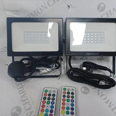 BOXED MEIHUA TWIN PACK OF RGB FLOODLIGHTS
